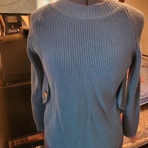 Soft Blue Front-button Sweater